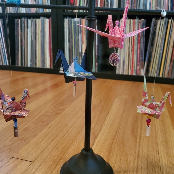 Set of 4 Beaded Japanese Origami Peace Cranes - Picture 8 of 12